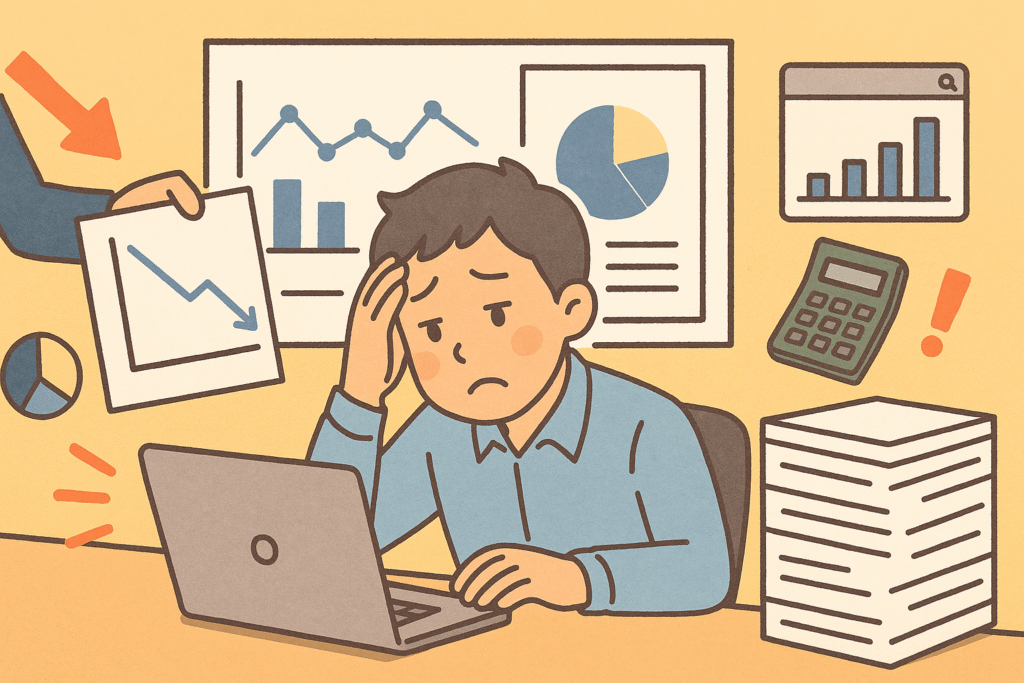 経営会議でサイトの効果を説明できず、資料作成に追われる担当者の課題を“見える化”と仕組み化で解決する記事のアイキャッチ画像